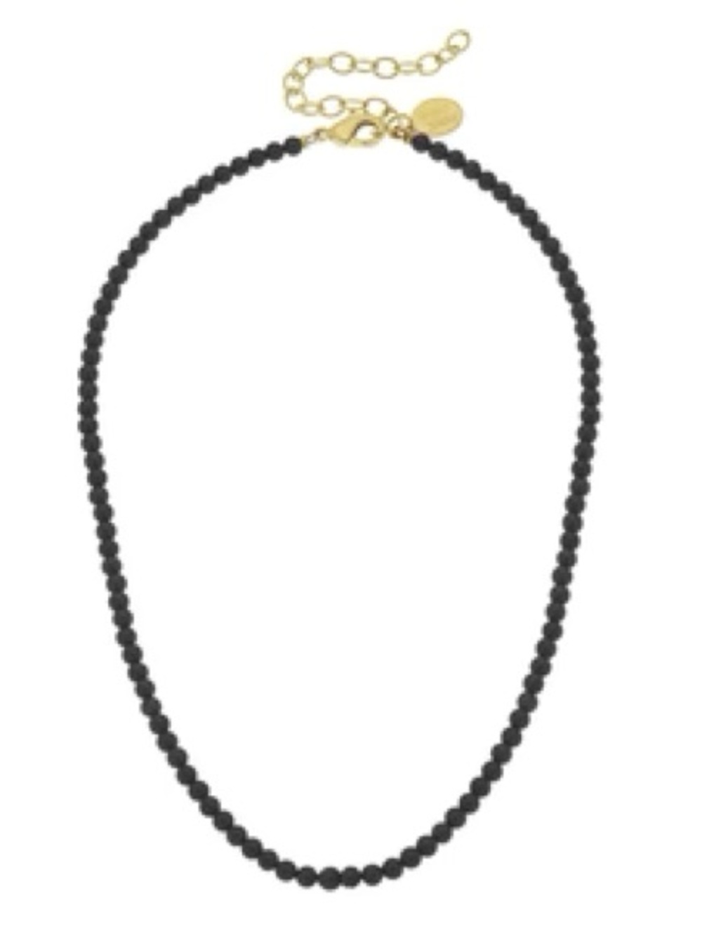 Minimalist Black Beaded Necklace - Sleek Everyday Jewelry - Picture 2 of 2